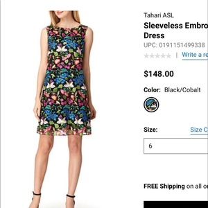 Tahari ASL embroidered floral dress